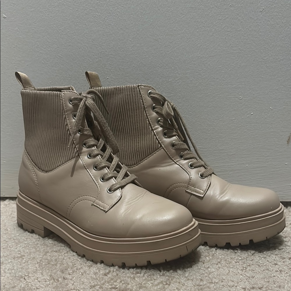 Women's Cream Ankle Boots